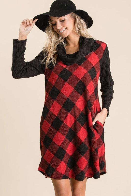 Buffalo Plaid Tartan Swing Dress - It's a Girly Place