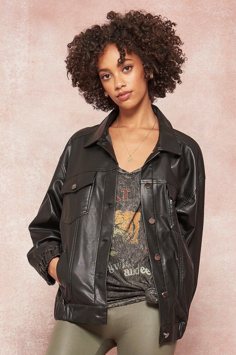 A Faux Leather Jacket - It's a Girly Place