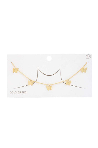 Butterfly Charm Gold Dipped Necklace - It's a Girly Place
