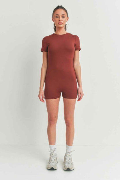 Solid Color Bodycon Jumpsuit – Cayenne or Black Edition