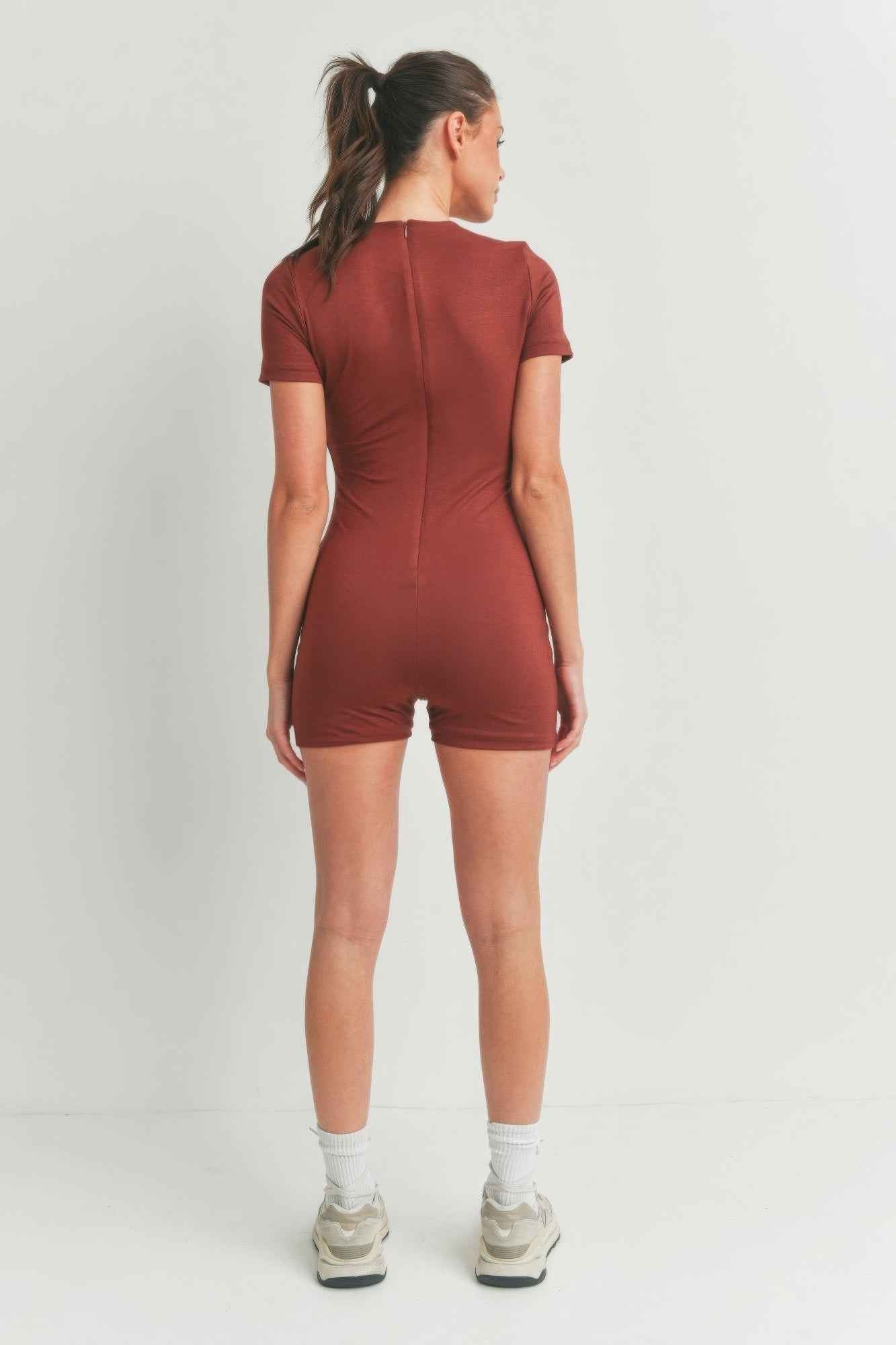 Solid Color Bodycon Jumpsuit – Cayenne or Black Edition