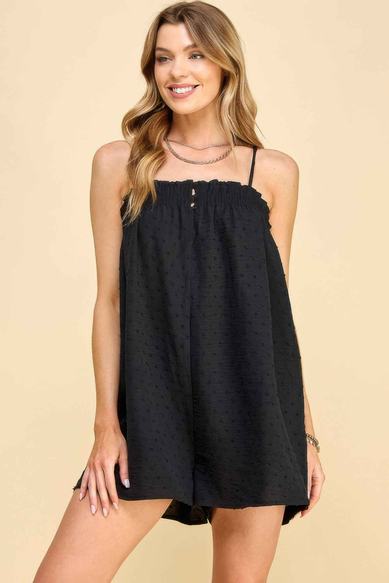 Swiss Dot Woven Romper
