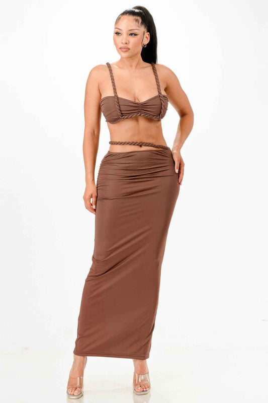 Cord Top And Skirt Set