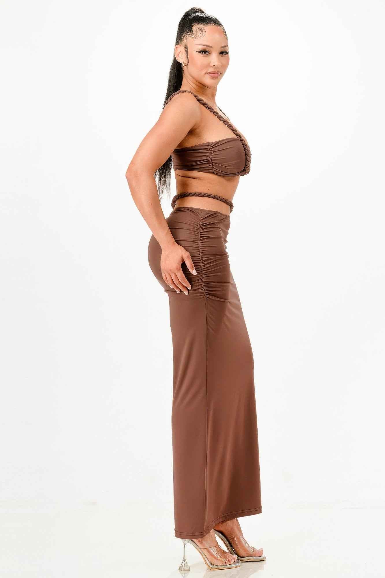 Cord Top And Skirt Set