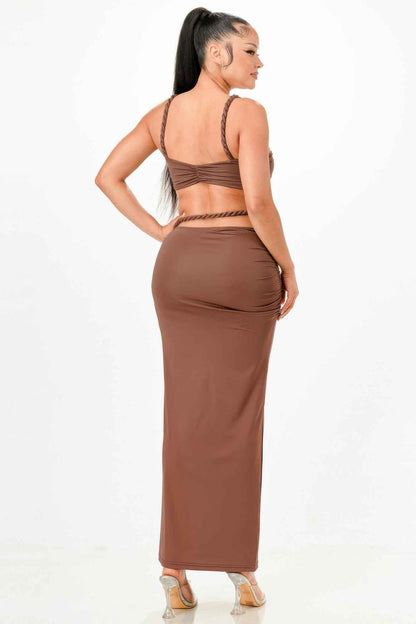 Cord Top And Skirt Set