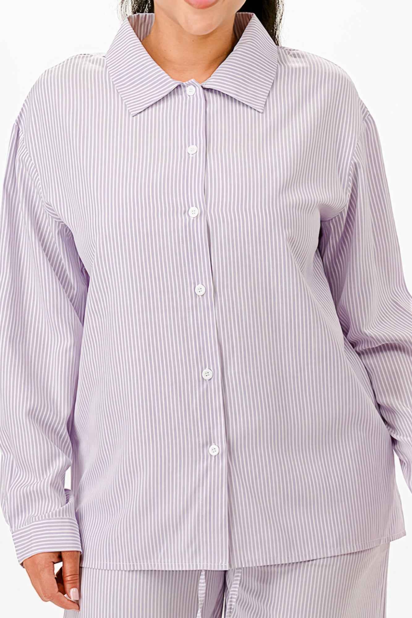 Pinstripe Shirt And Pant Set