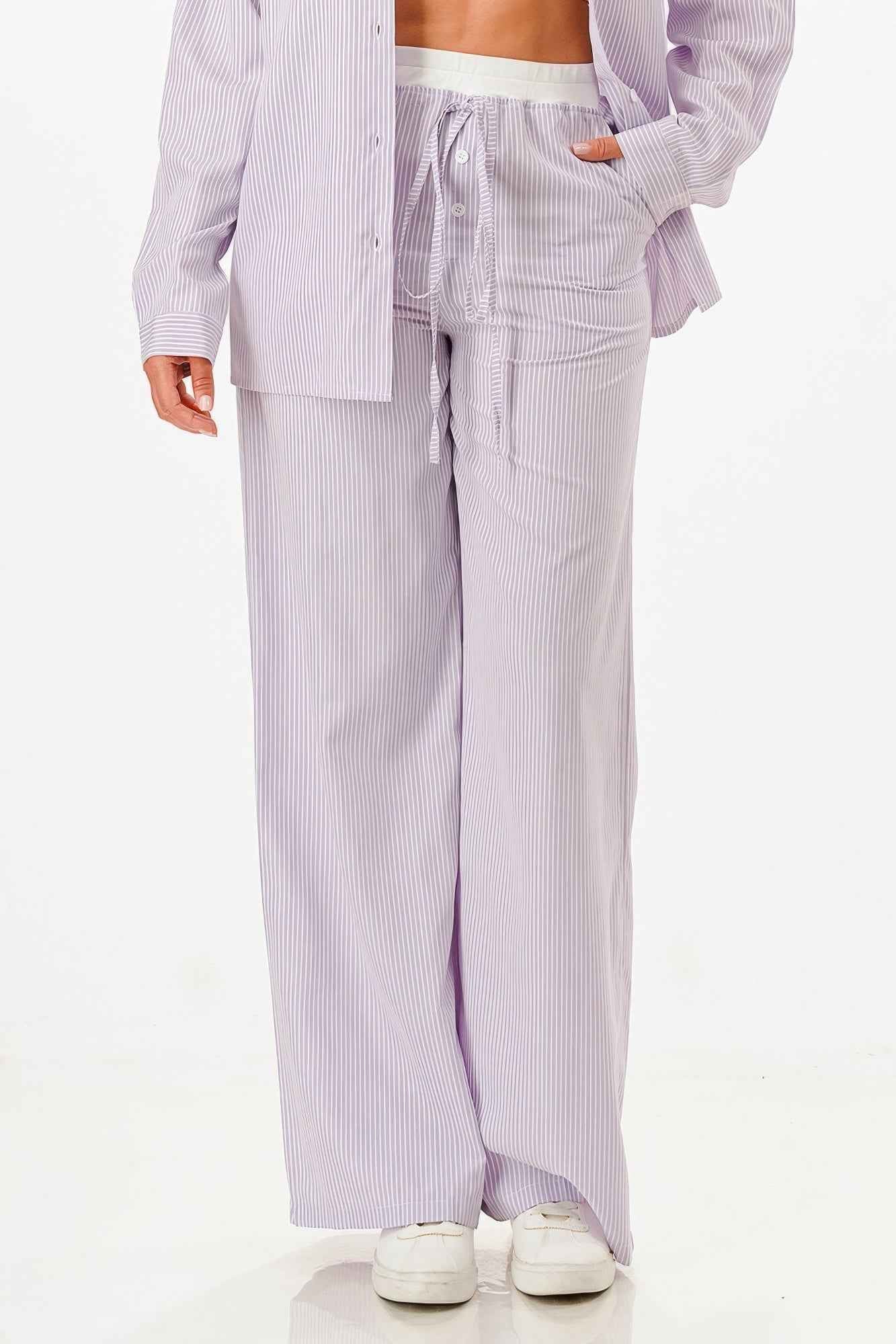 Pinstripe Shirt And Pant Set