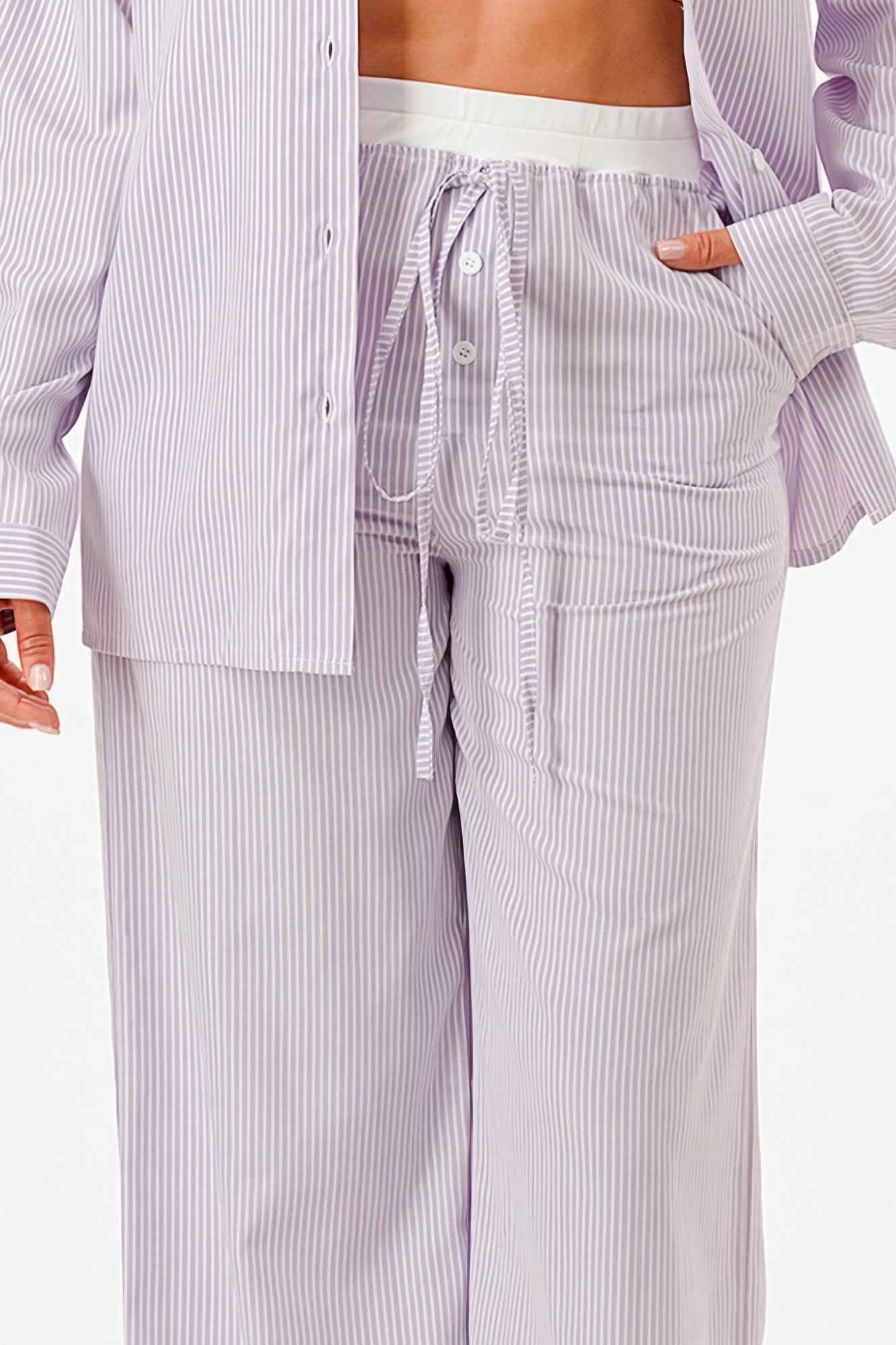 Pinstripe Shirt And Pant Set
