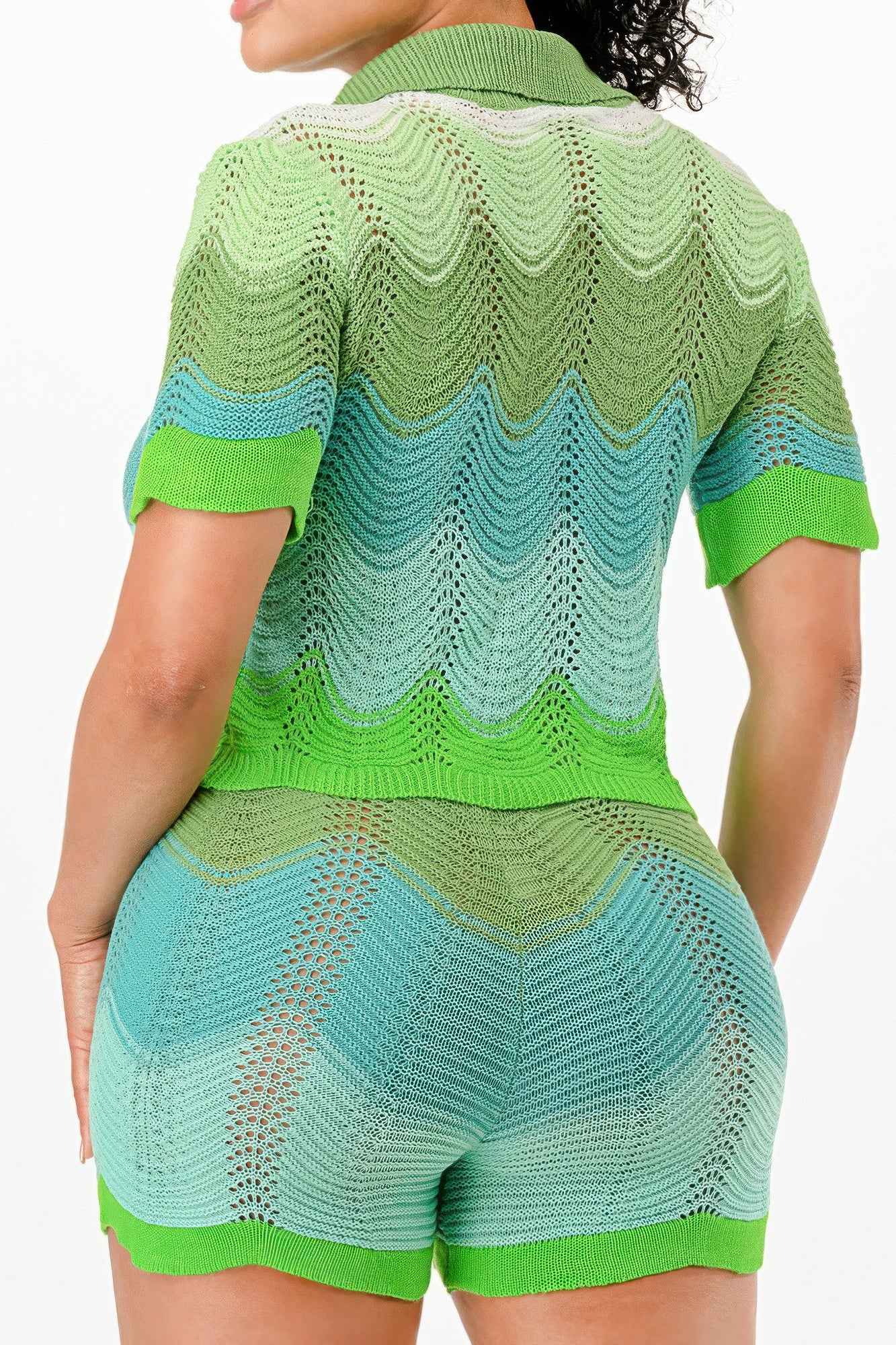 Knit Cardigan Short Set