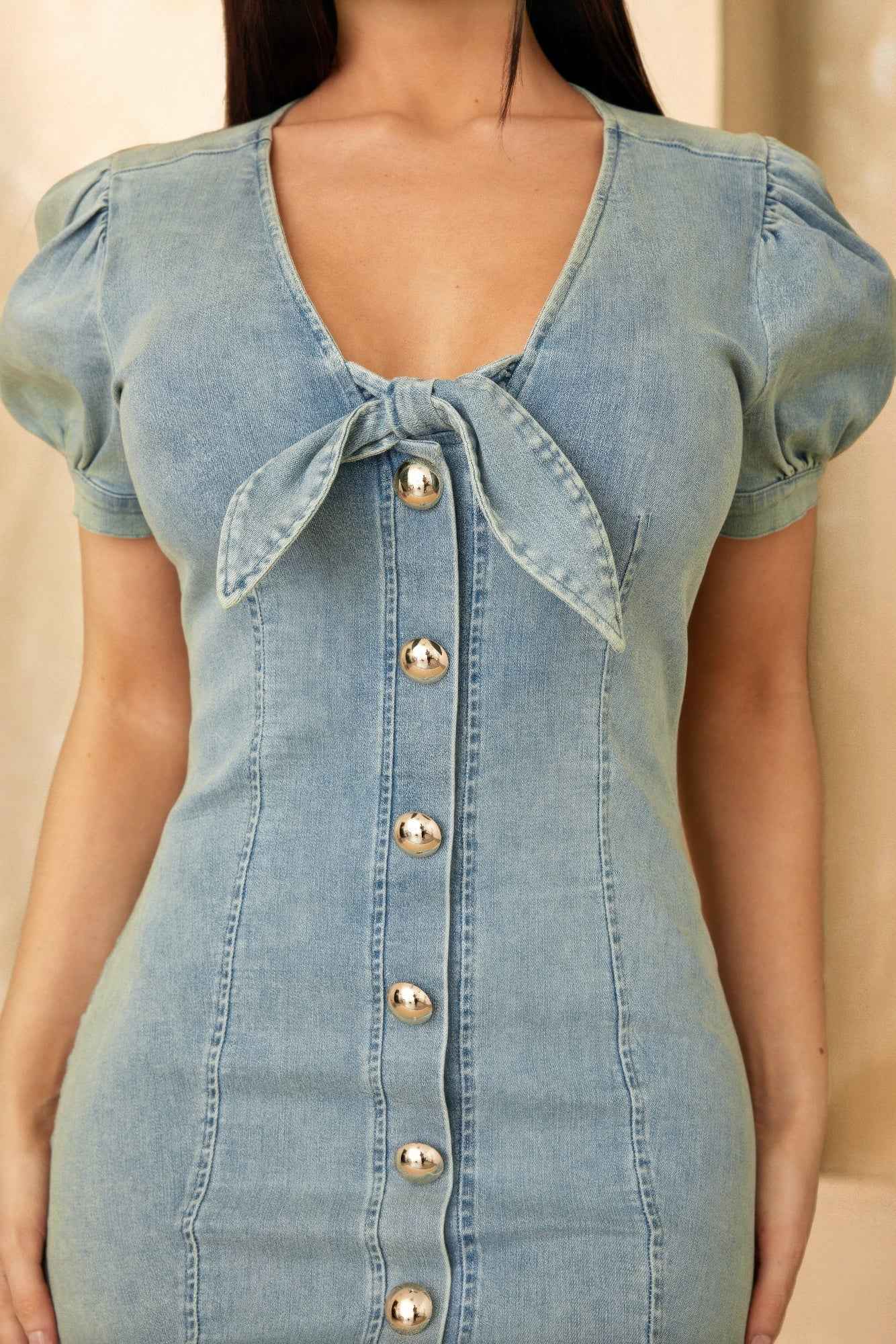 Cute Button Up Short Dress