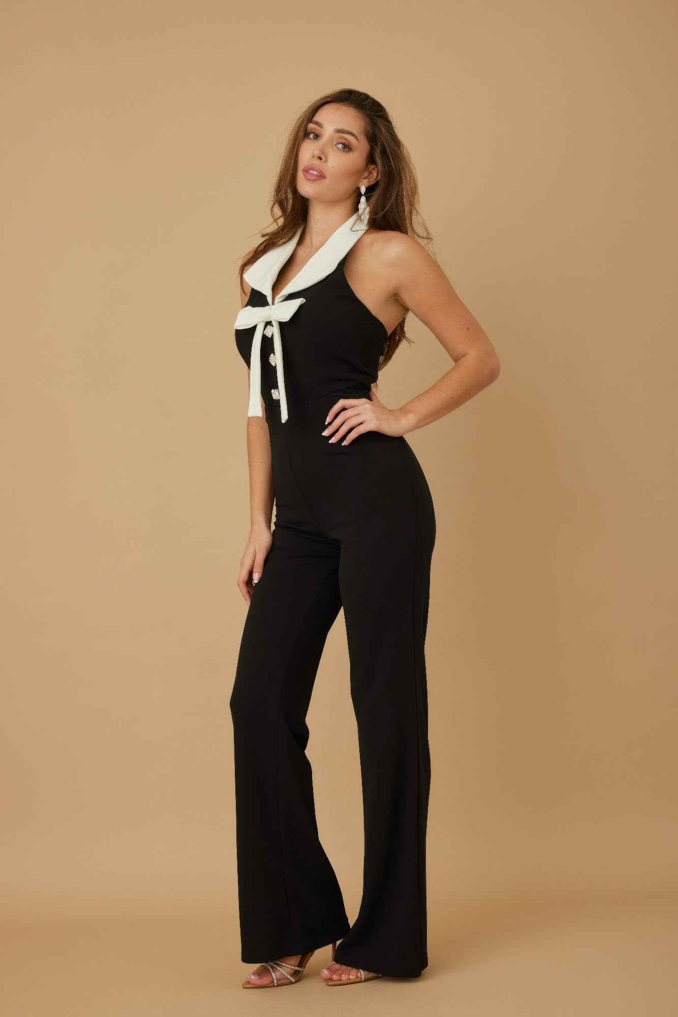 Fashion Jumpsuit With Bow