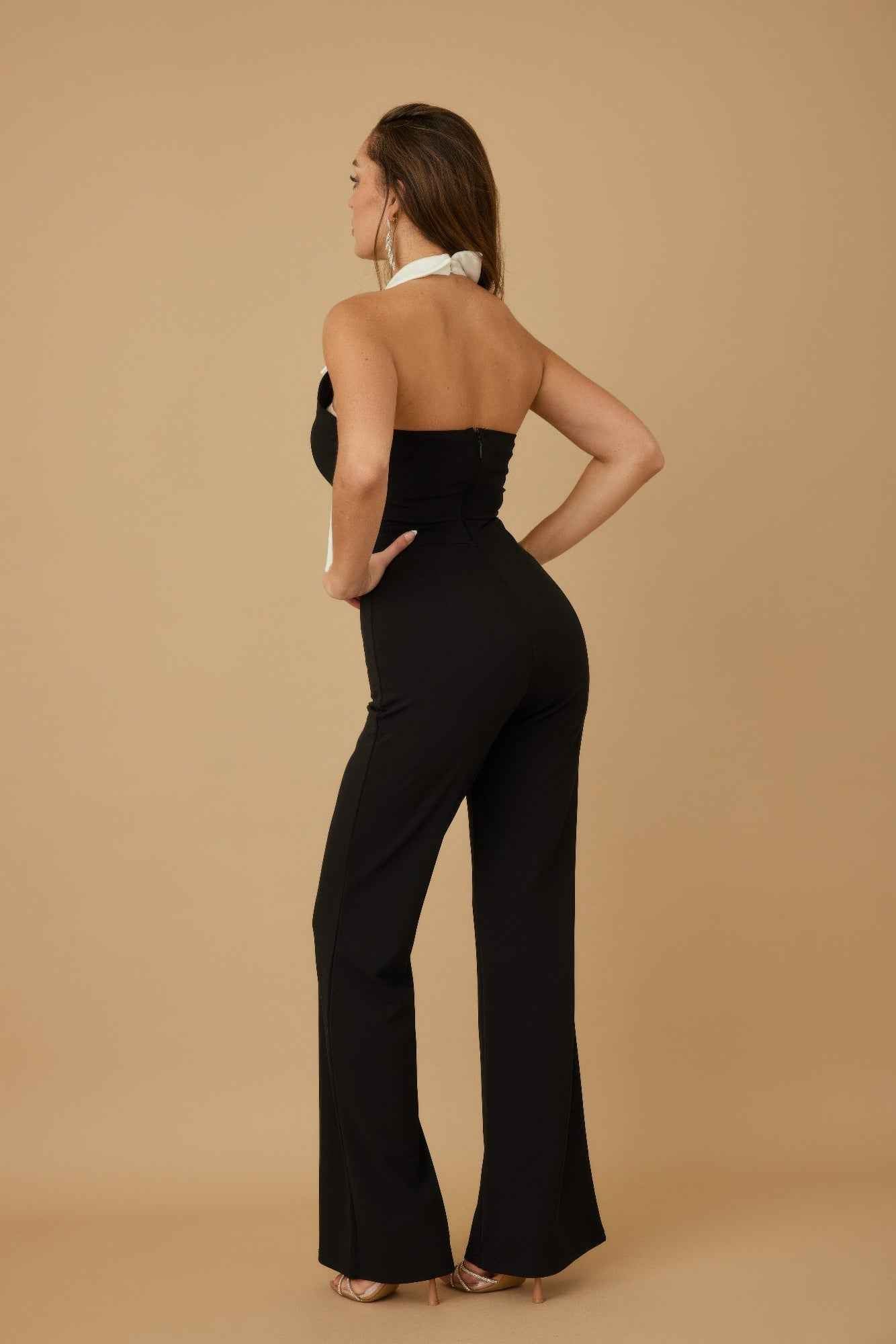 Fashion Jumpsuit With Bow
