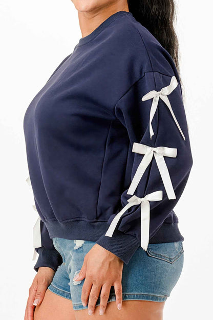 Casual Sweatshirts With Bow