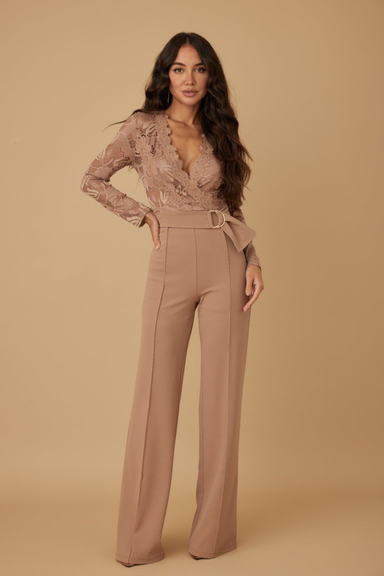 Lace Crochet Long Sleeve Jumpsuit - It's a Girly Place