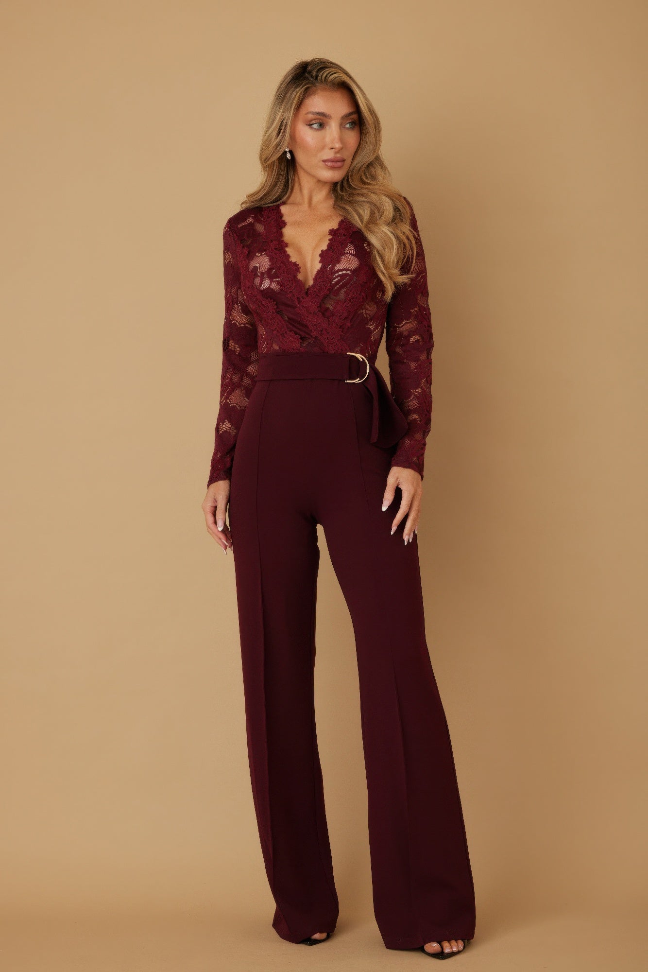 Lace Crochet Long Sleeve Jumpsuit - It's a Girly Place