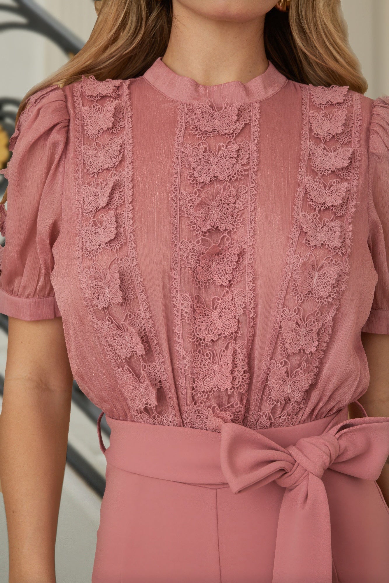 Multi Butterfly Sheer Pattern Jumpsuit - It's a Girly Place