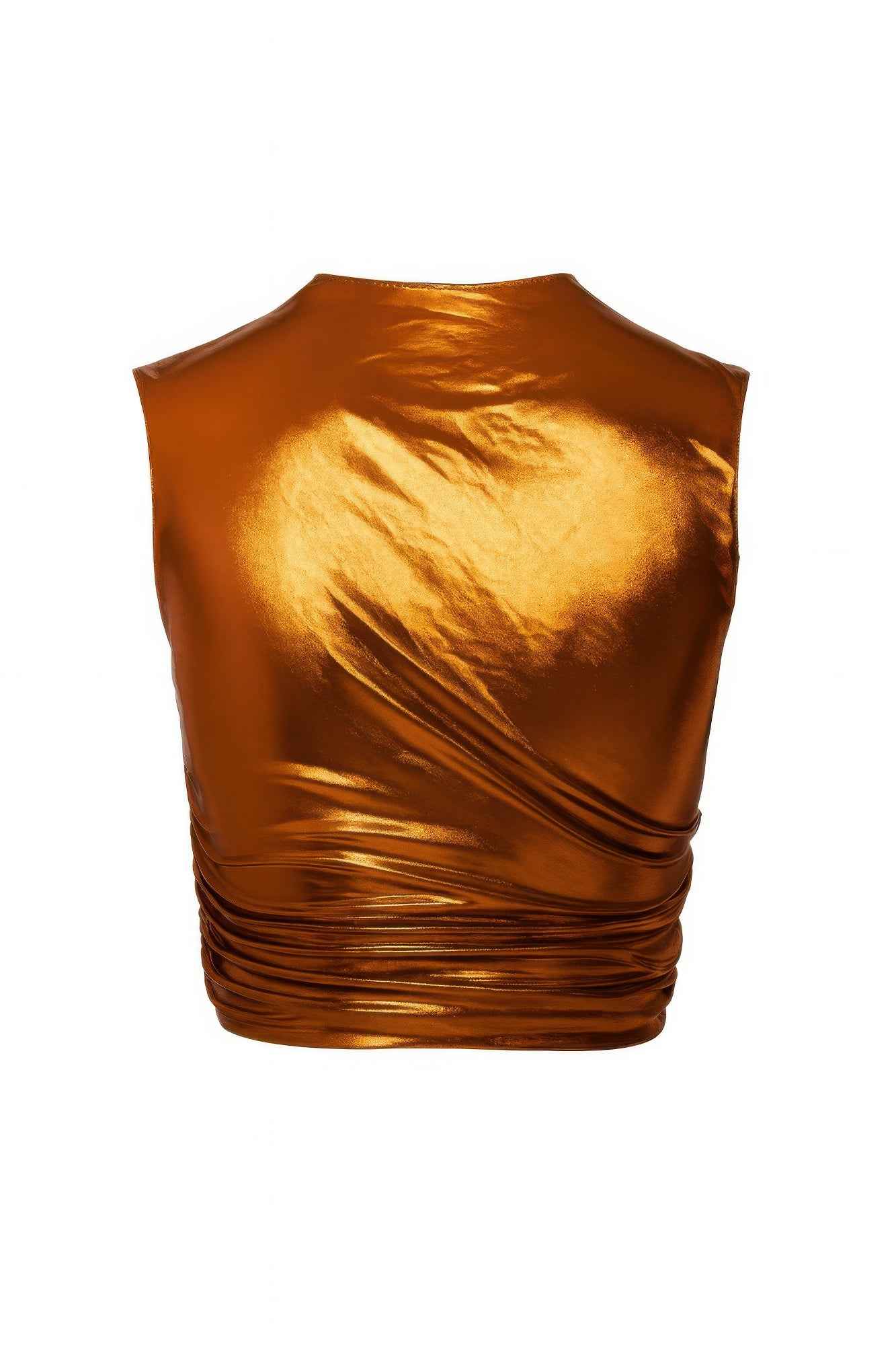 Metallic Mock Neck Crop Top