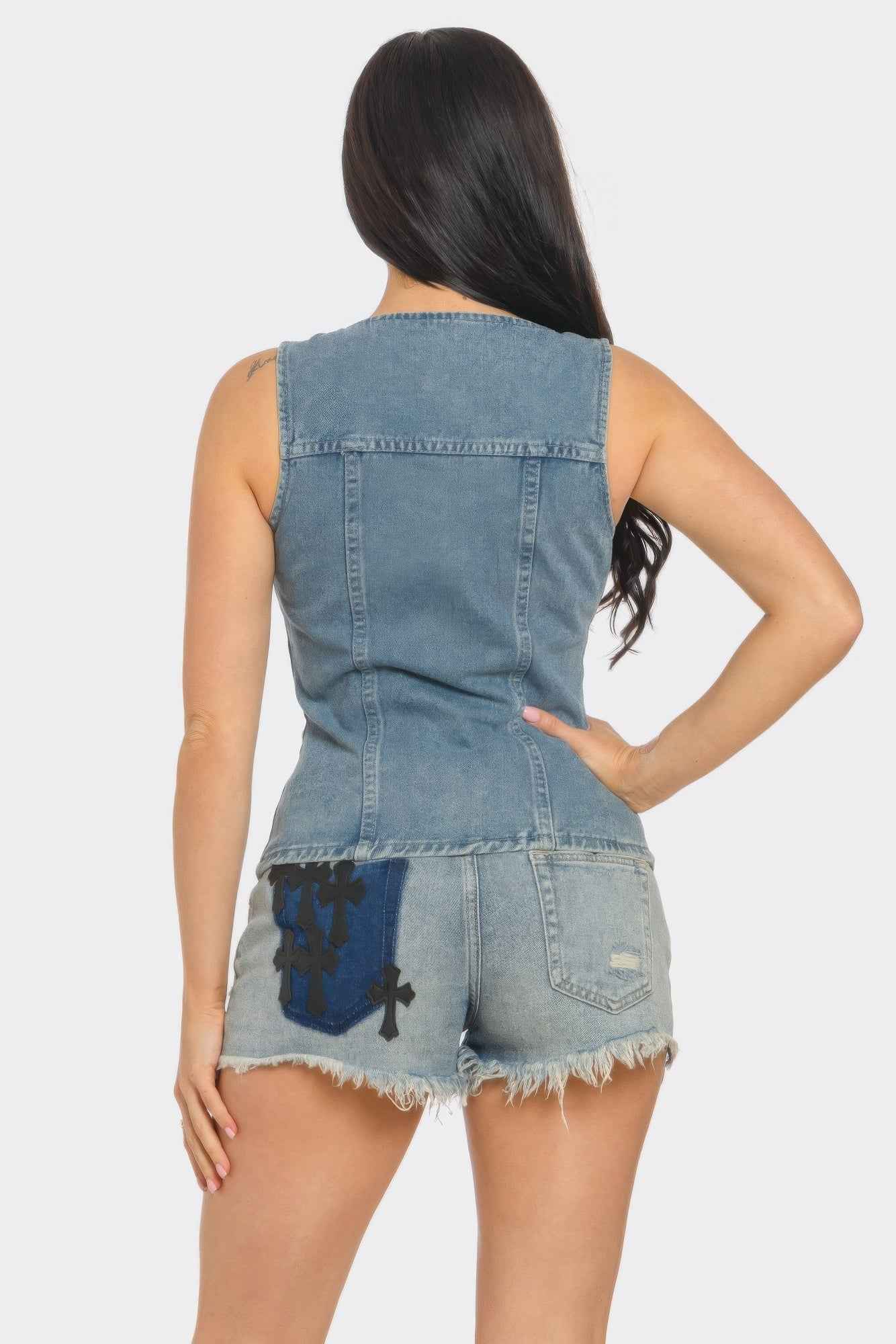 Sleeveless Vest Denim Top