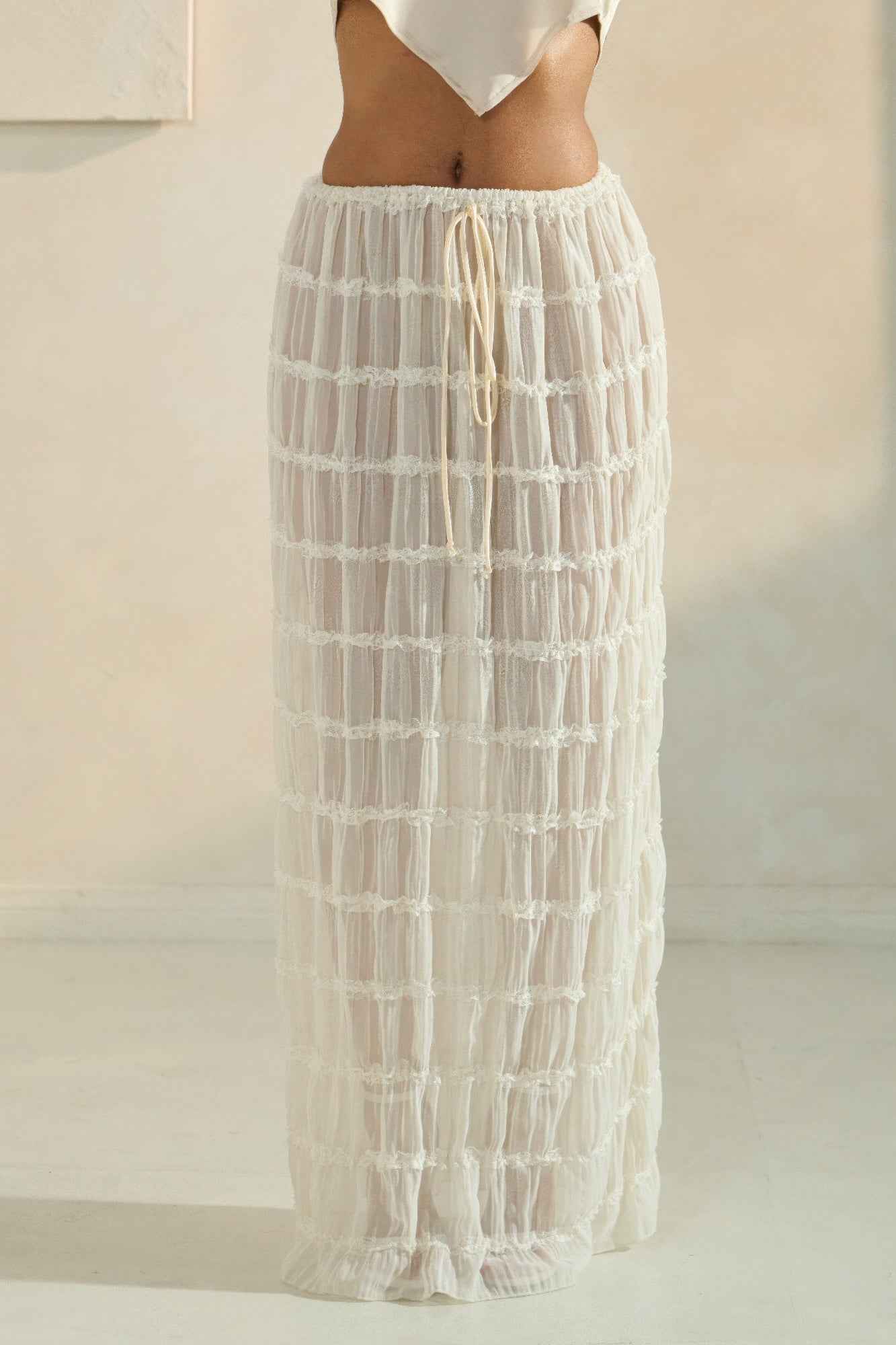 Sky Breeze Sheer Maxi Skirt