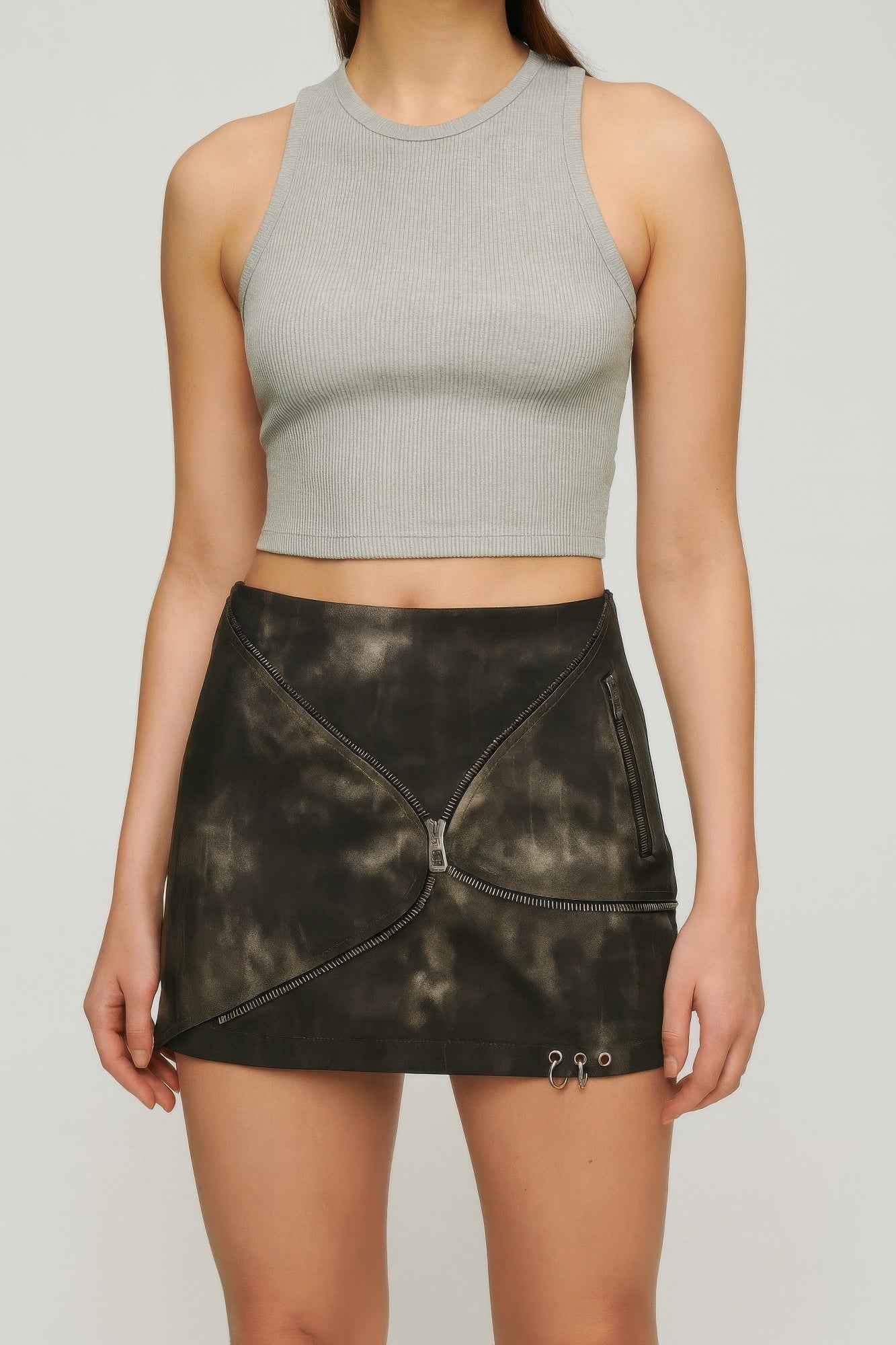 Mid Waist Mini Skirt