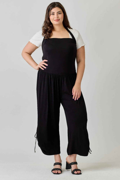 Plus Size Wide Leg Halter Style Jumpsuit