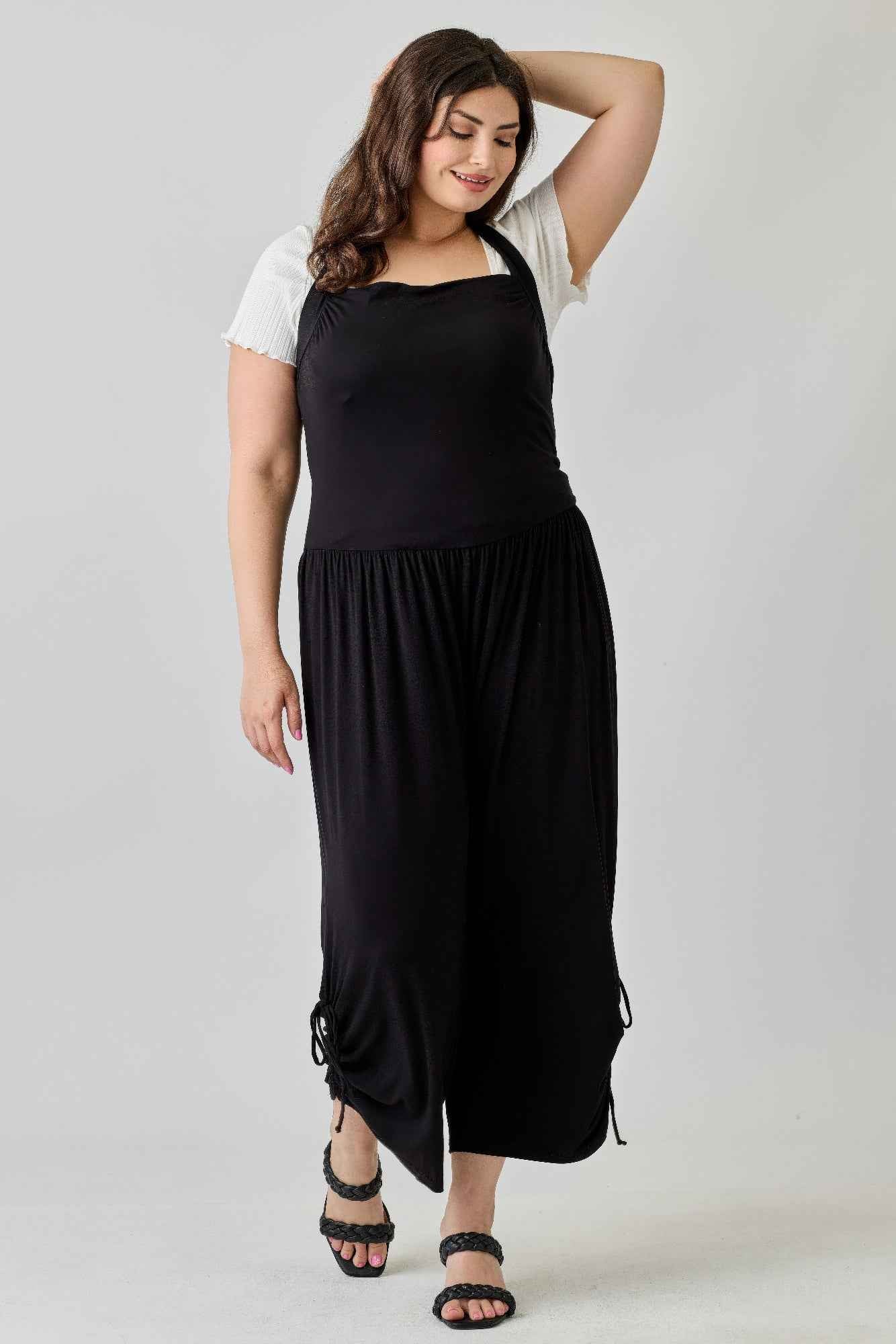 Plus Size Wide Leg Halter Style Jumpsuit