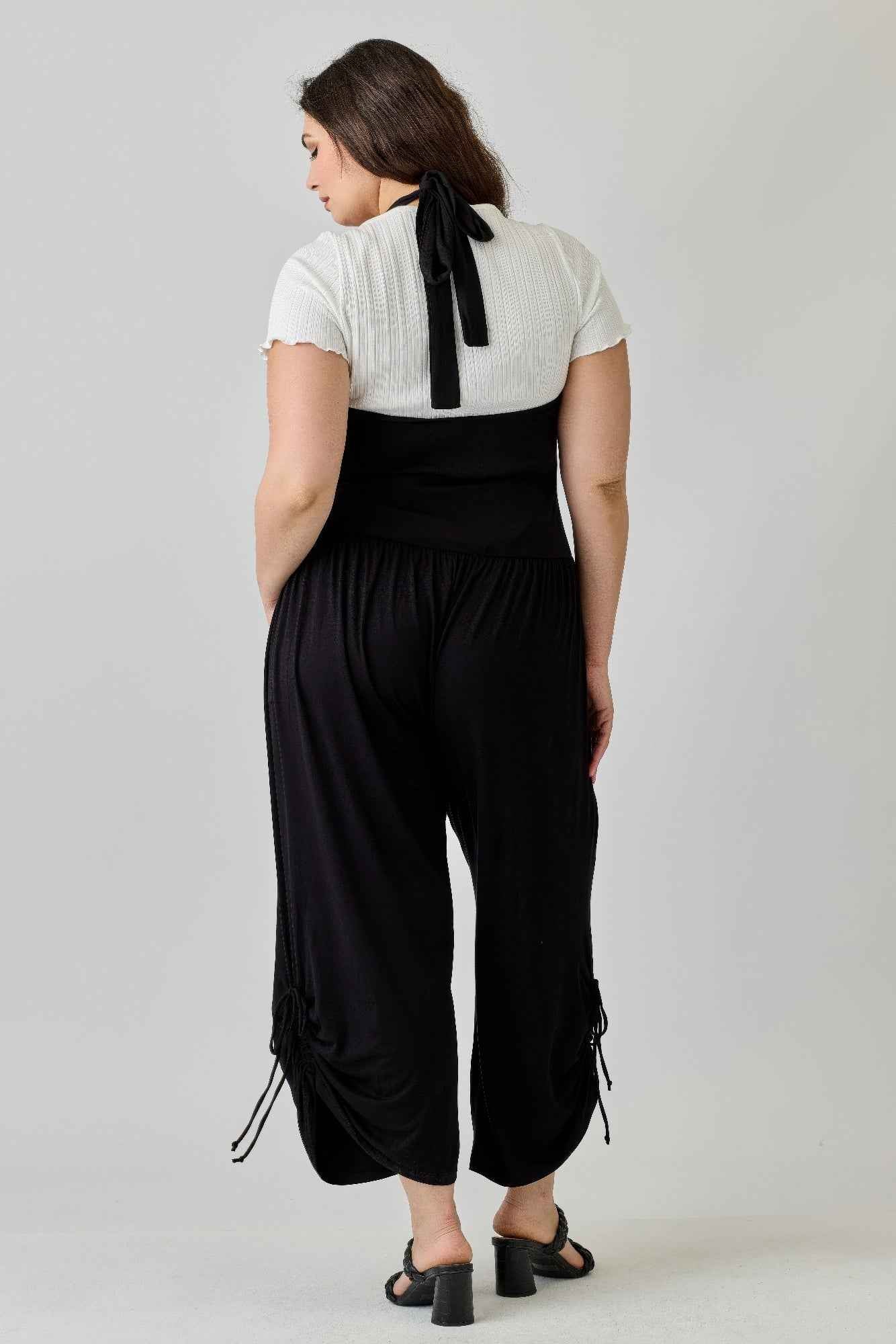 Plus Size Wide Leg Halter Style Jumpsuit