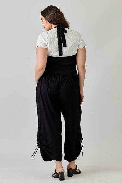 Plus Size Wide Leg Halter Style Jumpsuit