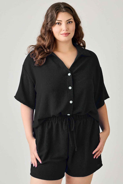 Plus Size 2pc Linen Airflow Btn Down Set