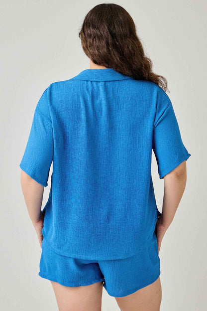 Plus Size 2pc Linen Airflow Btn Down Set