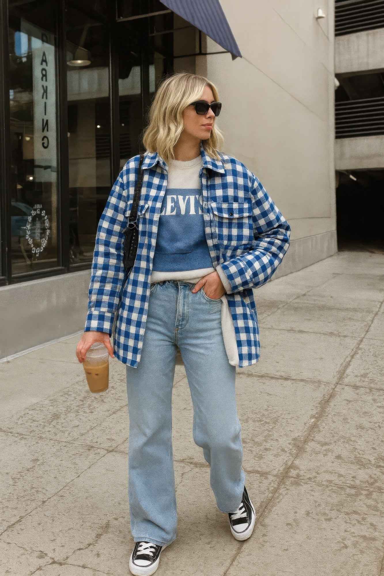 Gingham Plaid Shacket Flannel Button Down