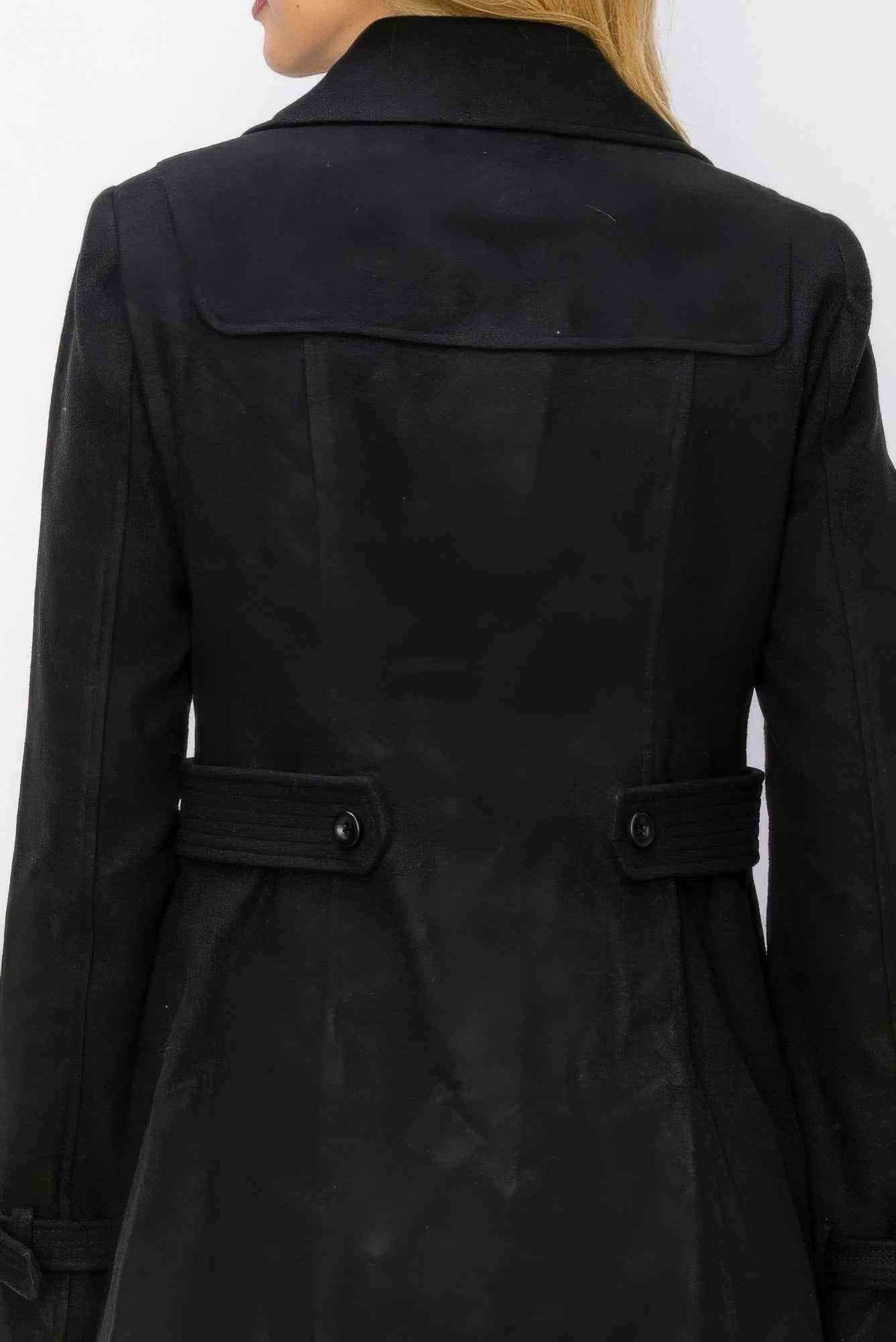Wool Toggle Button Peacoat With Pockets