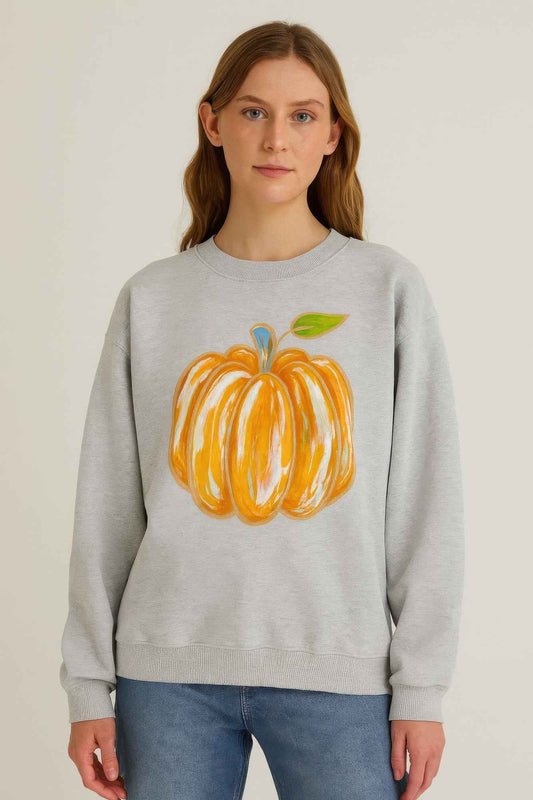 Pumpkin Print Sweater