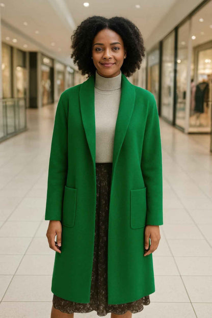 Premium Long Maxi Cardigan With Pockets Stretch