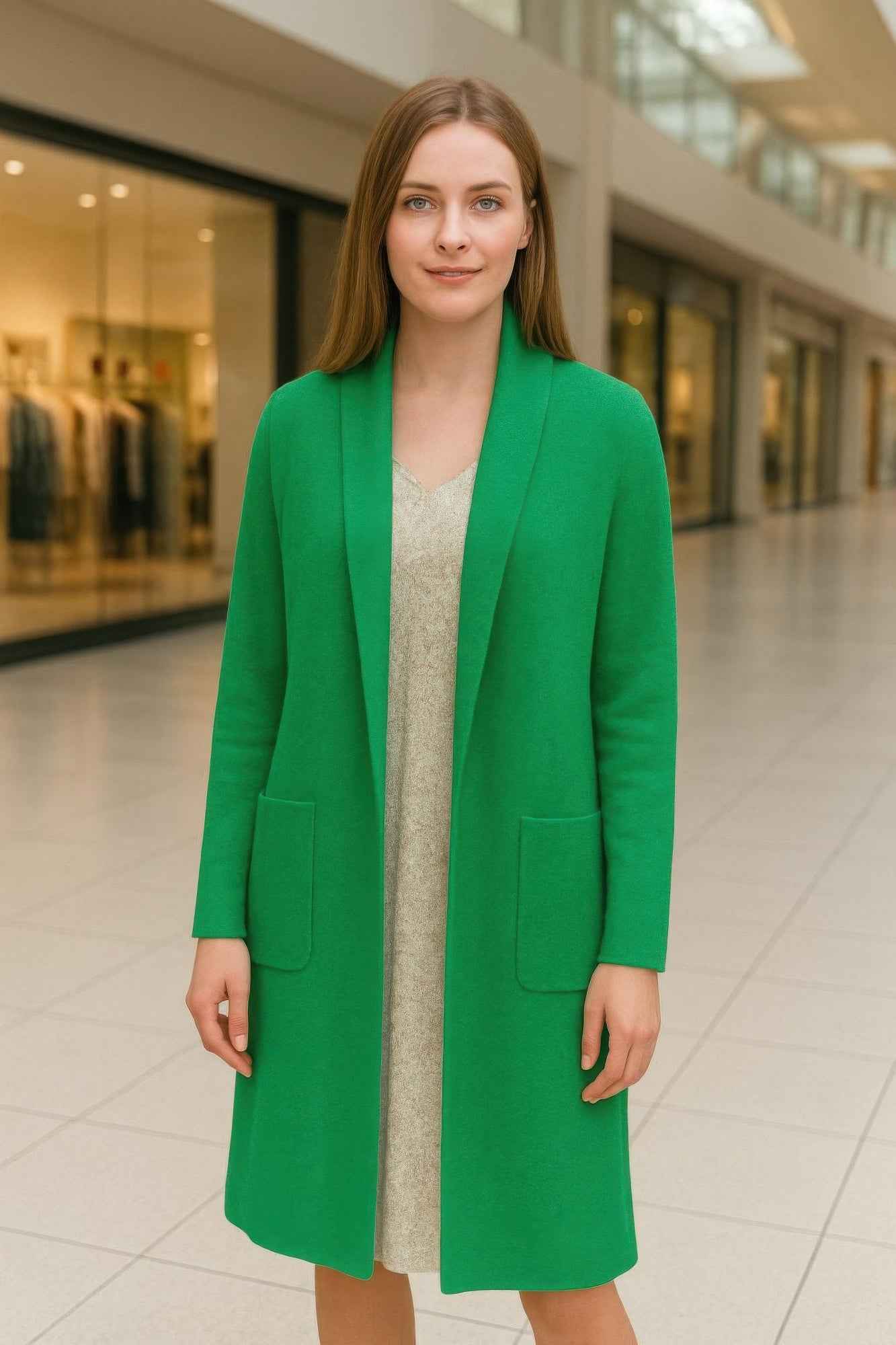 Premium Long Maxi Cardigan With Pockets Stretch