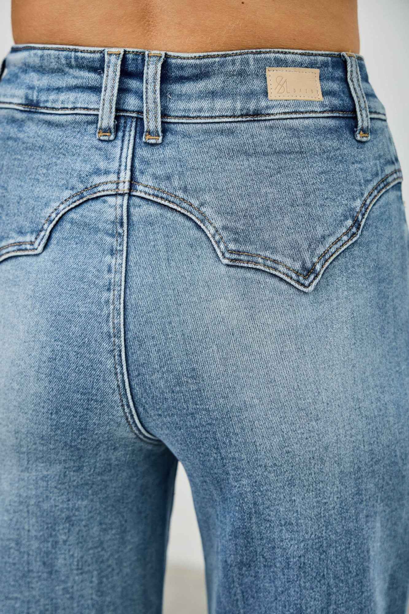 High Rise Double Pocket Wide Leg