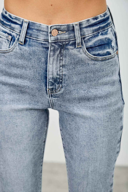 High Rise Kick Flare With Rhinestone