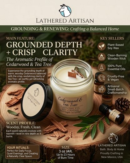 Cedarwood & Tea Tree | Essential Oil | 3 oz Jar Candle