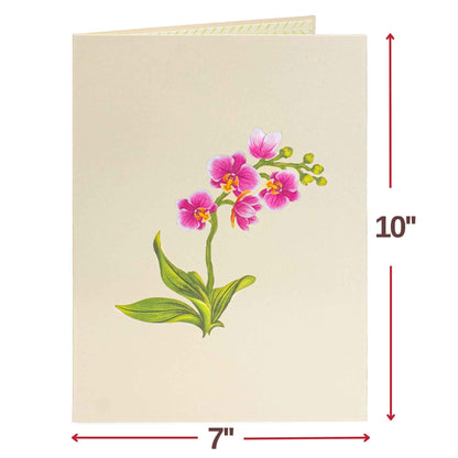 Orchid Flower Bouquet Pop-Up Card with Keepsake