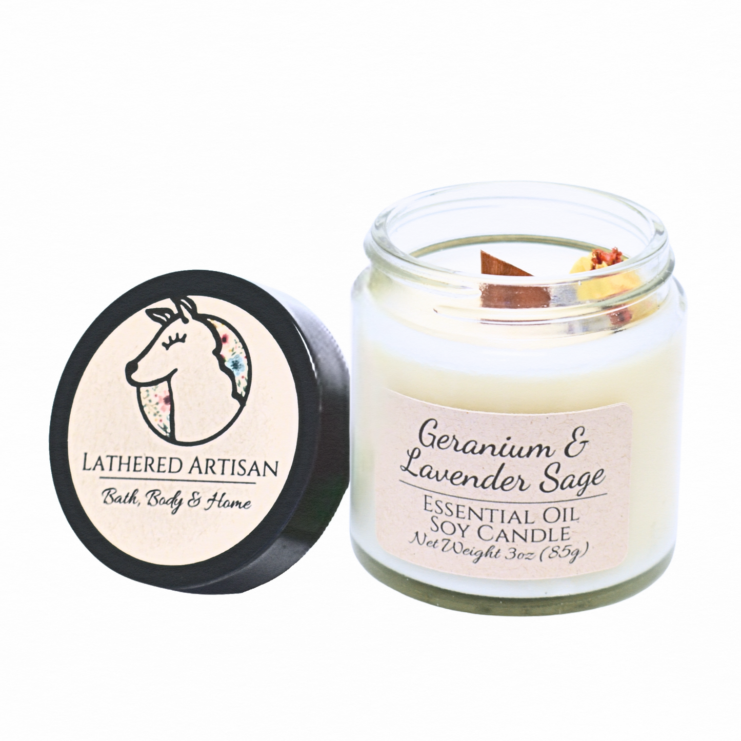 Geranium & Lavender Sage | Essential Oil | 3 oz Jar Candle