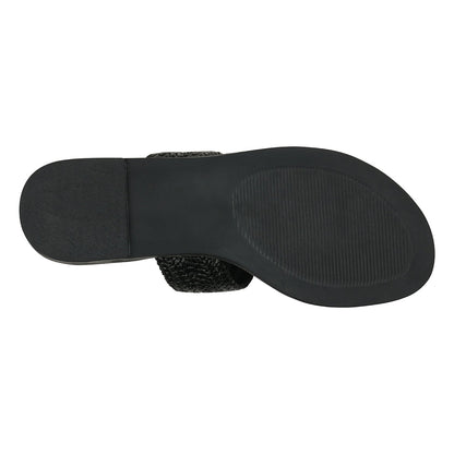 Women's Jovie Black Thong Flat Sandals