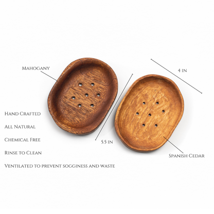 Mahogany Oval | Natural Wooden | Soap Dish
