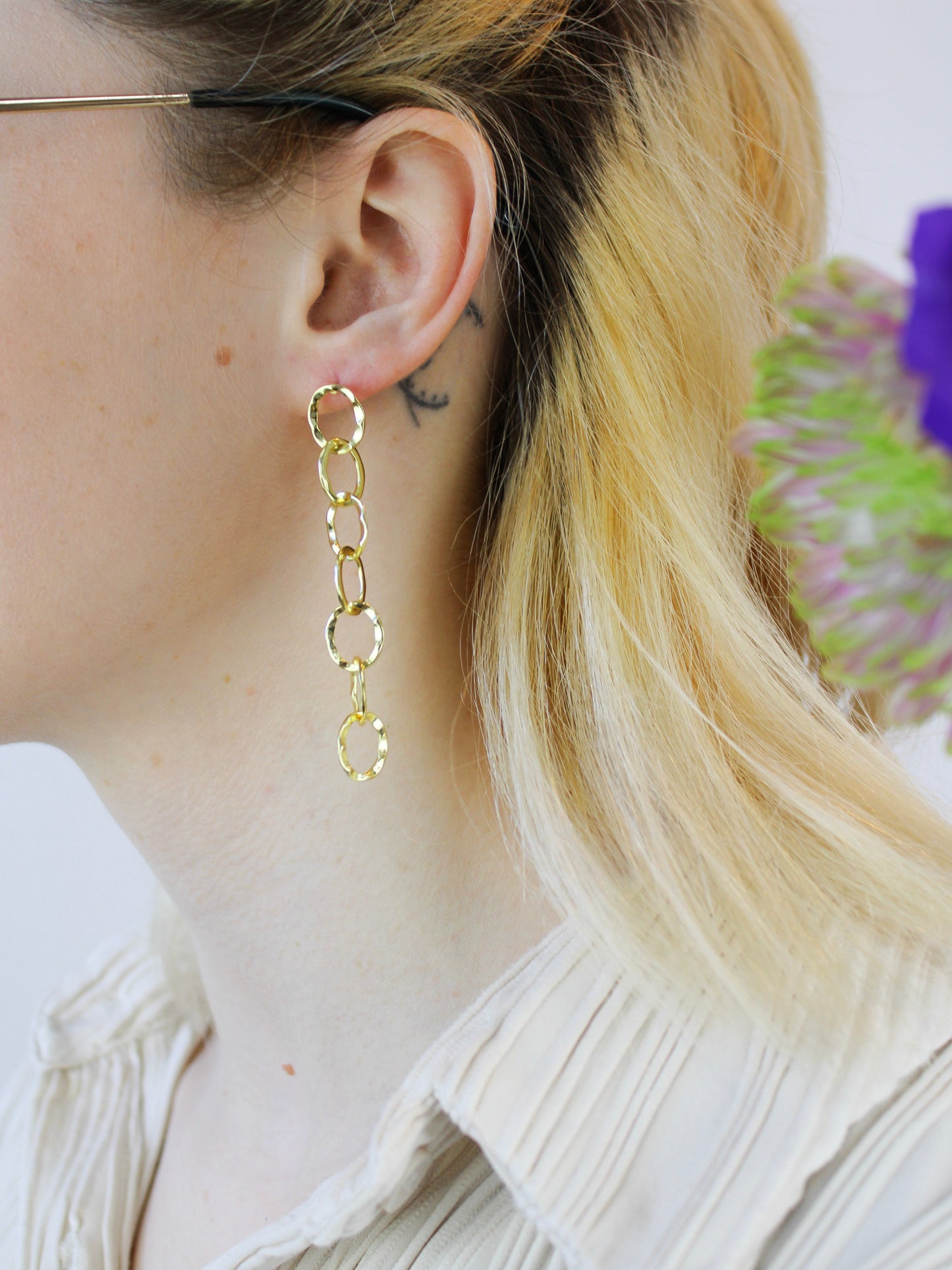 Organic Chain Link Earrings
