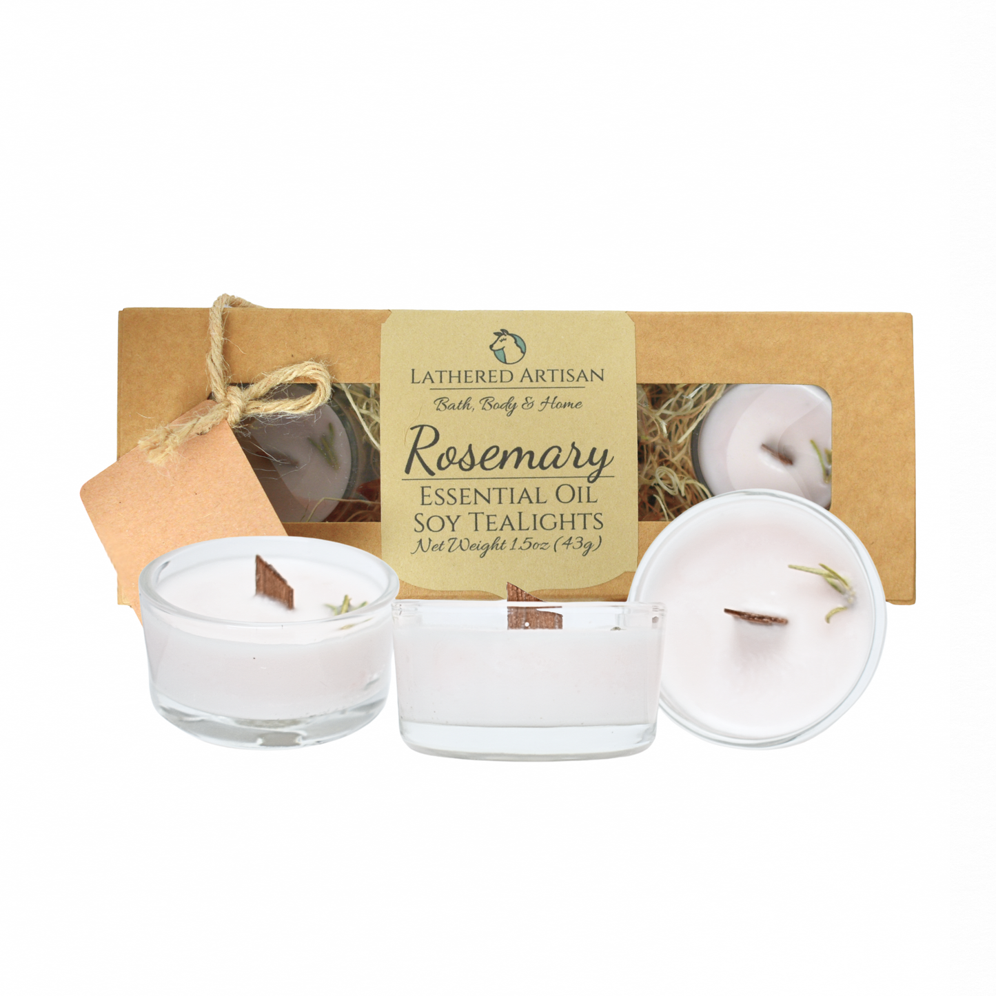 Rosemary | Essential Oil | Glass Cup Tealight Candles