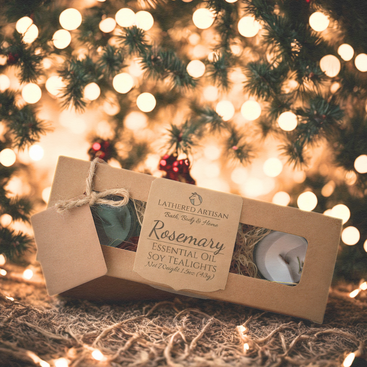 Rosemary | Essential Oil | Glass Cup Tealight Candles