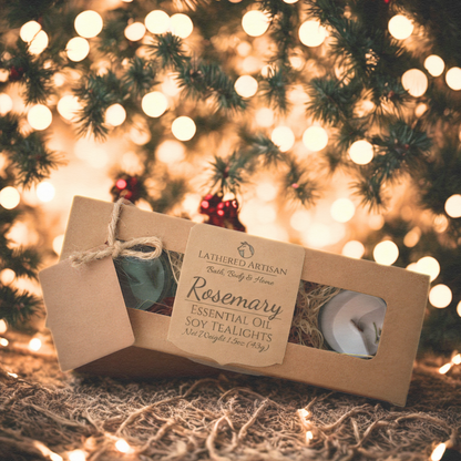 Rosemary | Essential Oil | Glass Cup Tealight Candles