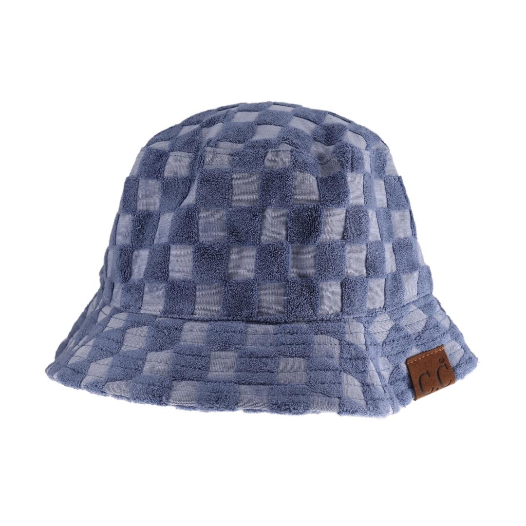 Checkered Pattern Terry Cloth C.C Bucket Hat