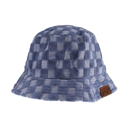 Checkered Pattern Terry Cloth C.C Bucket Hat