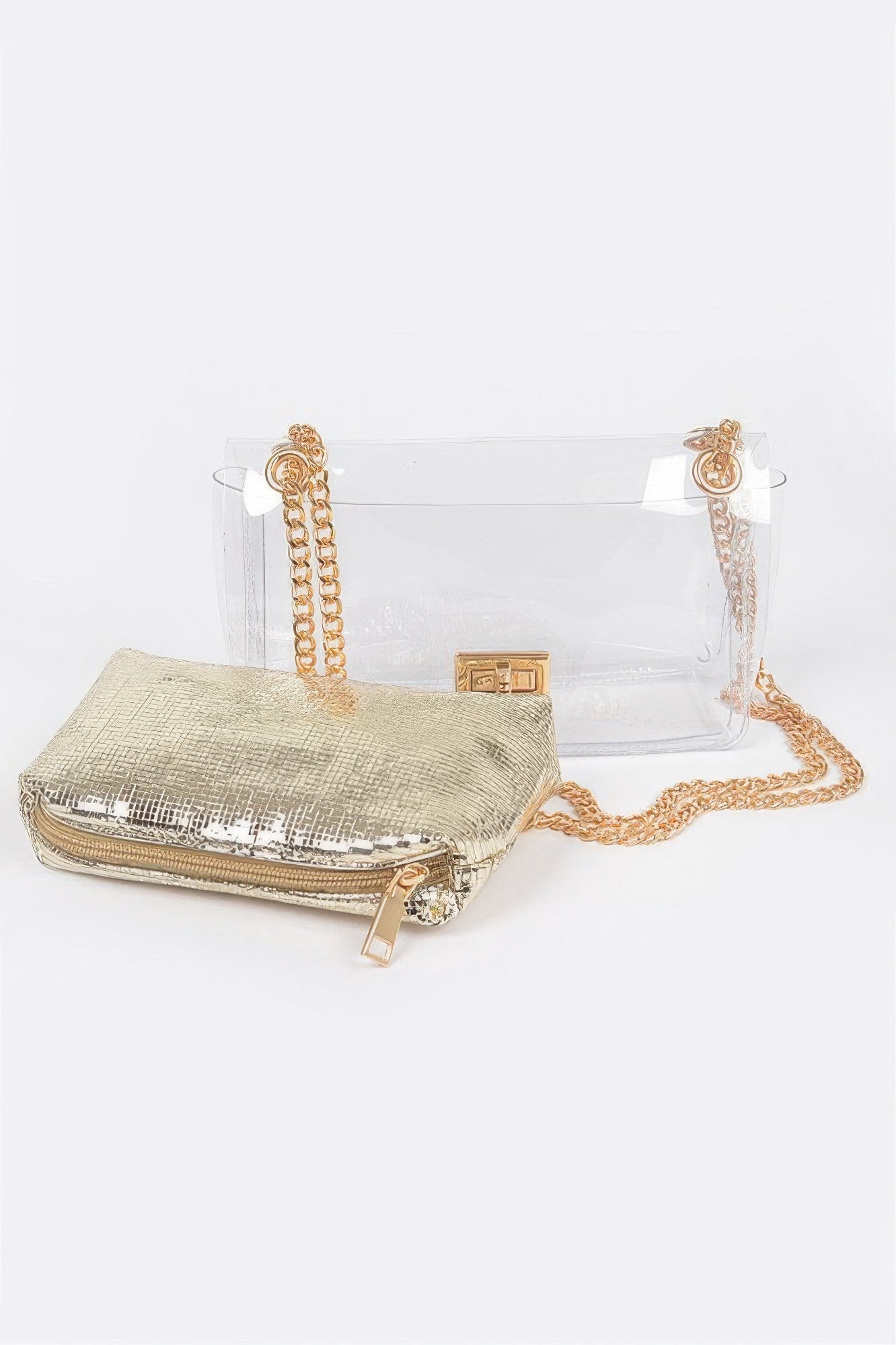 Clear Pvc Clutch With Shiny Pouch - It's a Girly Place