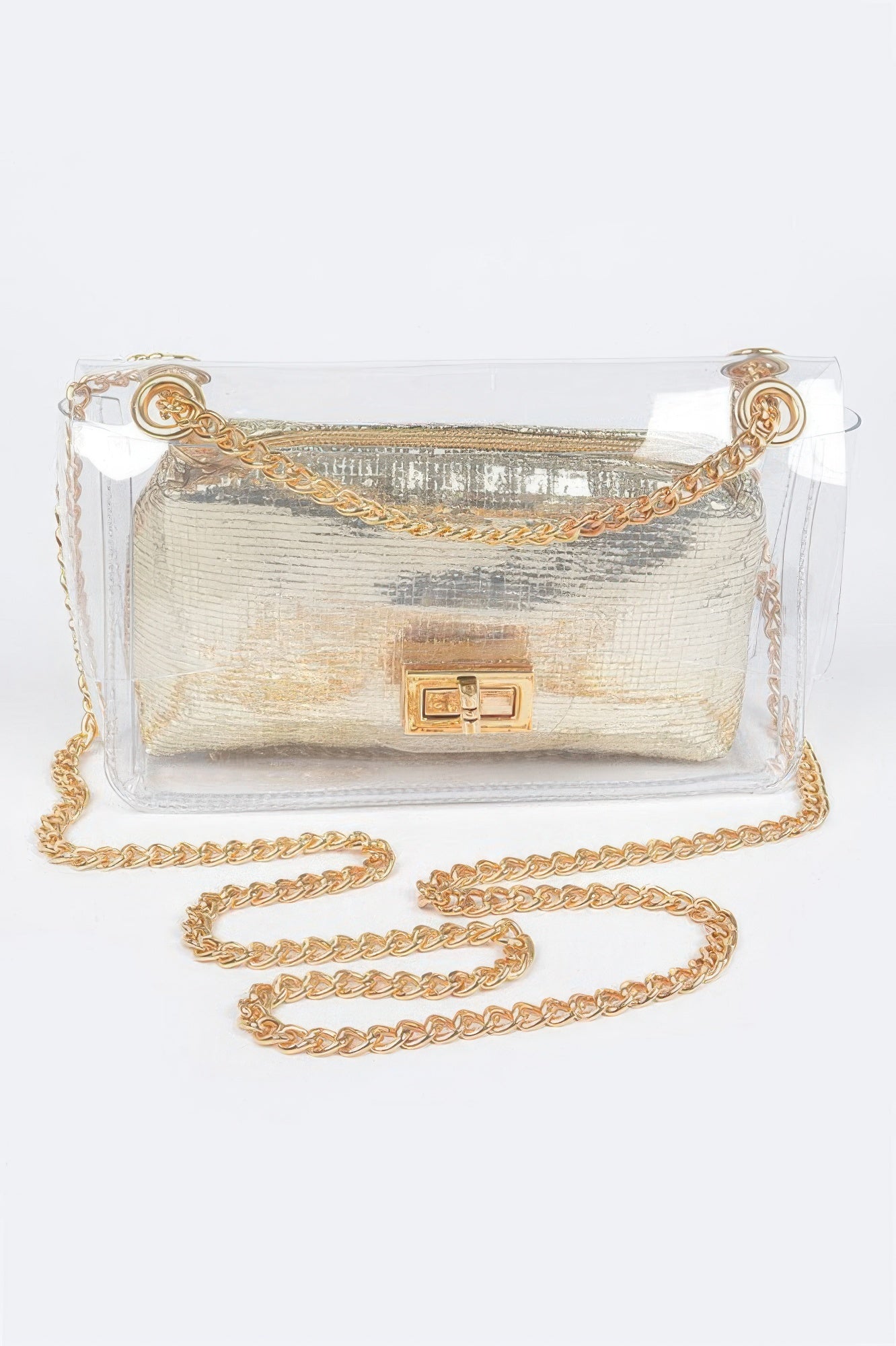Clear Pvc Clutch With Shiny Pouch - It's a Girly Place